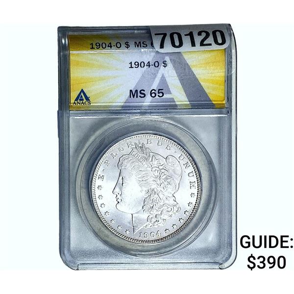 1904-O Morgan Silver Dollar ANACS MS65