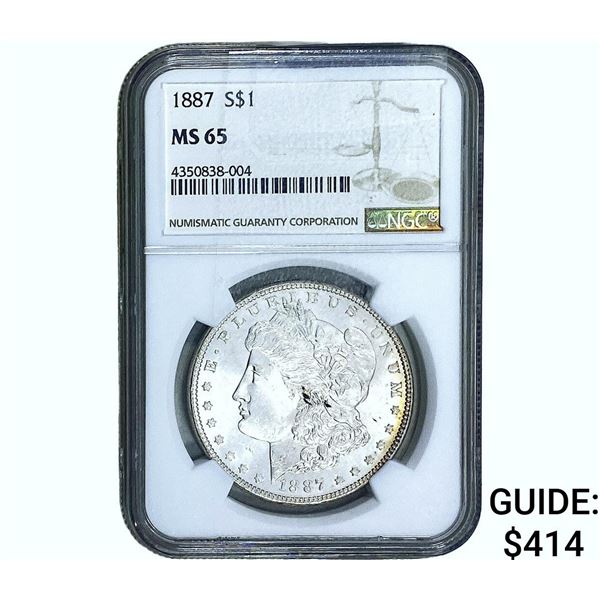 1887 Morgan Silver Dollar NGC MS65