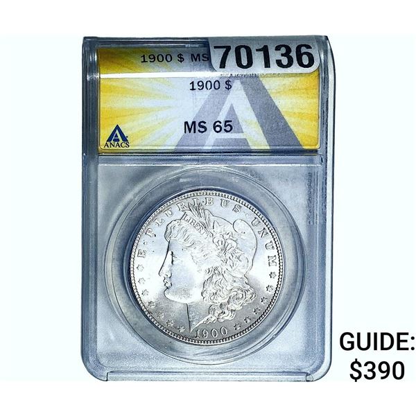 1900 Morgan Silver Dollar ANACS MS65