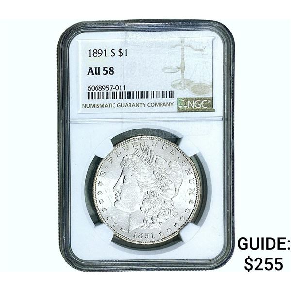 1891-S Morgan Silver Dollar NGC AU58