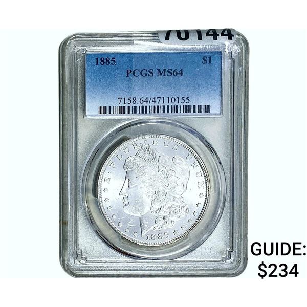 1885 Morgan Silver Dollar PCGS MS64