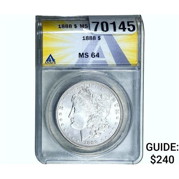 1888 Morgan Silver Dollar ANACS MS64