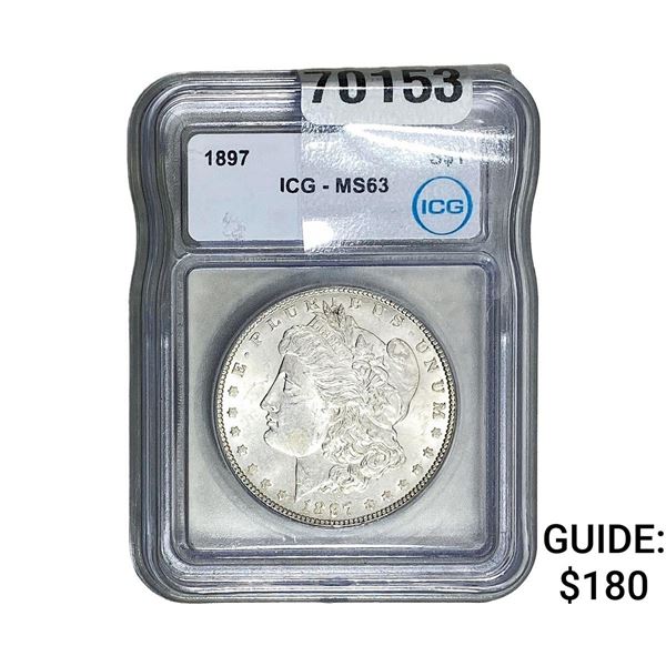 1897 Morgan Silver Dollar ICG MS63