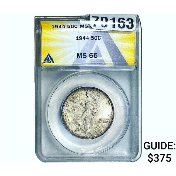 1944 Walking Liberty Half Dollar ANACS MS66