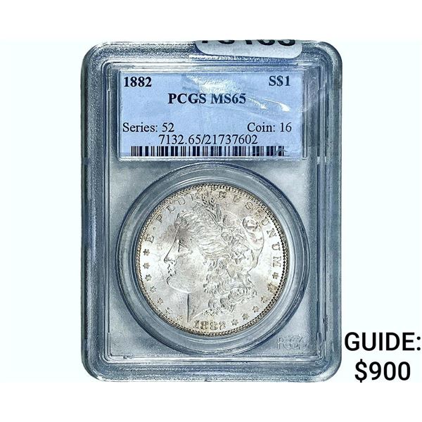 1882 Morgan Silver Dollar PCGS MS65