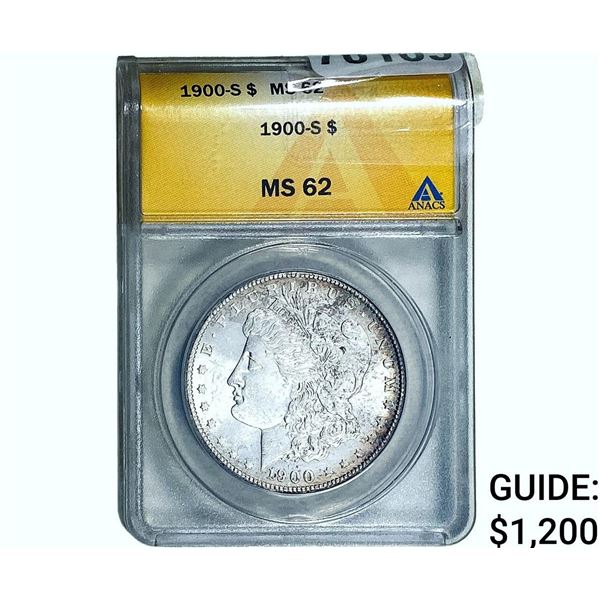 1900-S Morgan Silver Dollar ANACS MS62
