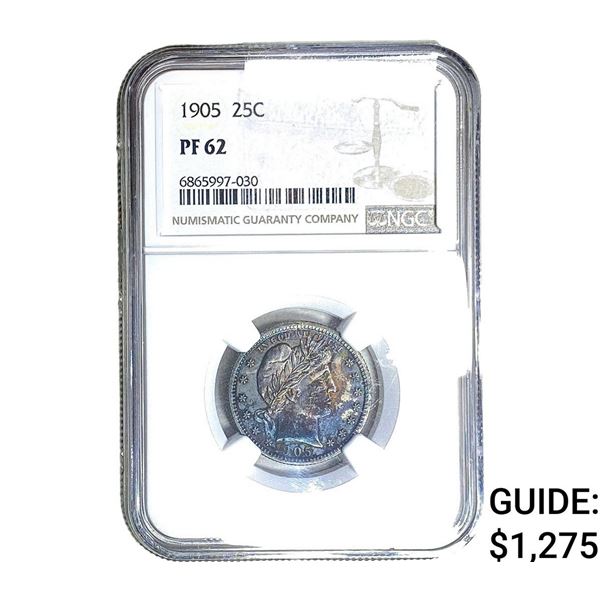 1905 Barber Quarter NGC PF62