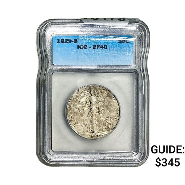 1929-S Walking Liberty Half Dollar ICG EF40