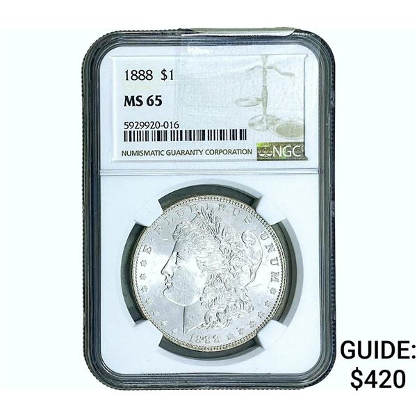 1888 Morgan Silver Dollar NGC MS65
