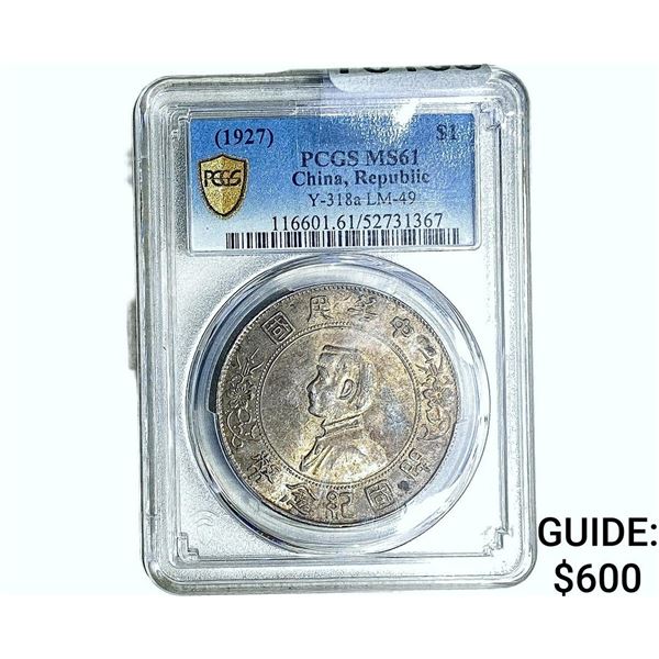 (1927) China, Republic PCGS MS61