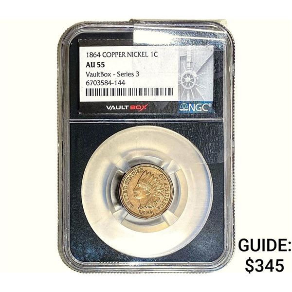 1864 Indian Head Cent NGC AU55 Copper Nickel