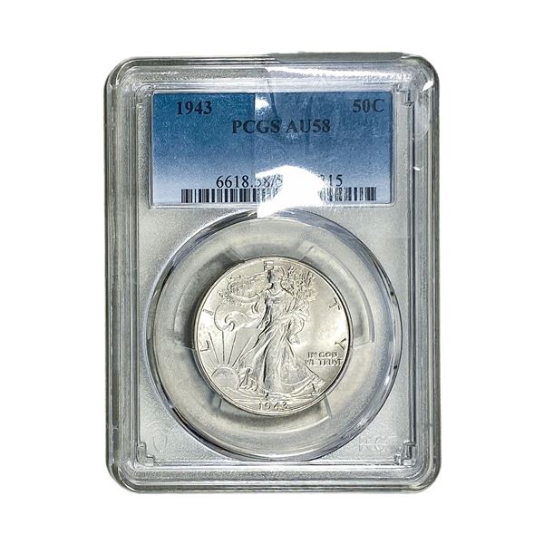 1943 Walking Liberty Half Dollar PCGS AU58