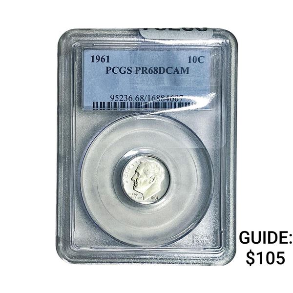 1961 Roosevelt Dime PCGS PR68 DCAM