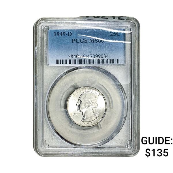 1949-D Washington Silver Quarter PCGS MS66