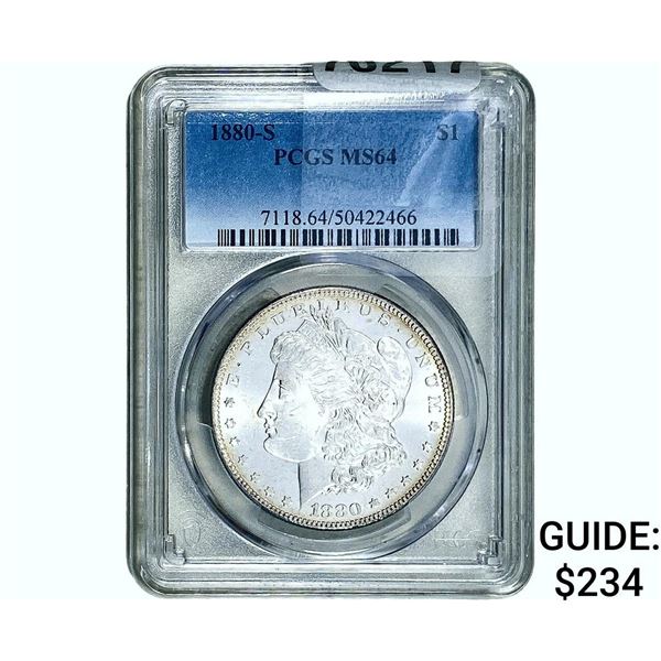 1880-S Morgan Silver Dollar PCGS MS64