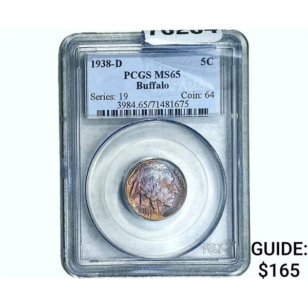 1938-D Buffalo Nickel PCGS MS65