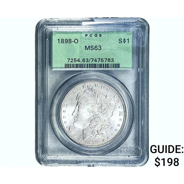 1898-O Morgan Silver Dollar PCGS MS63