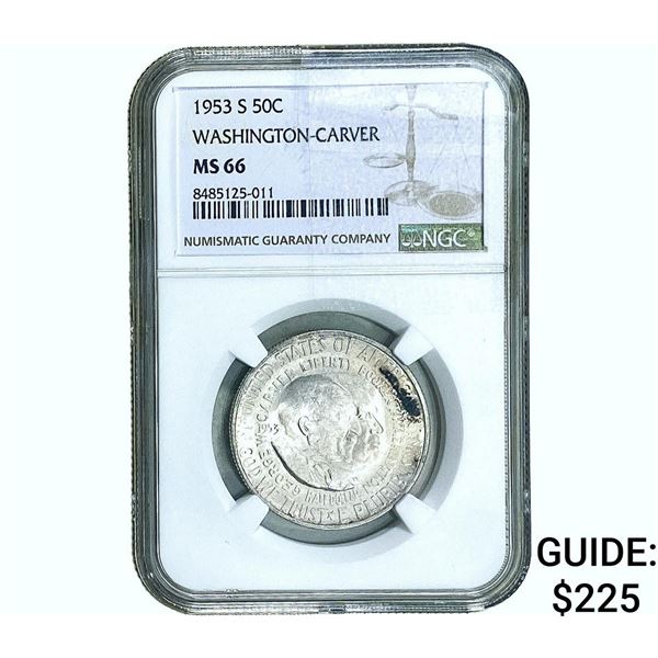 1953-S Washington Carver Half Dollar NGC MS66