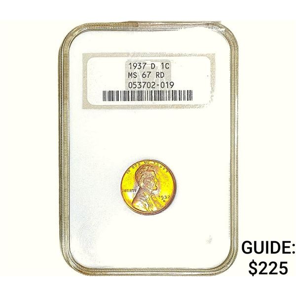 1937-D Wheat Cent NGC MS67 RD