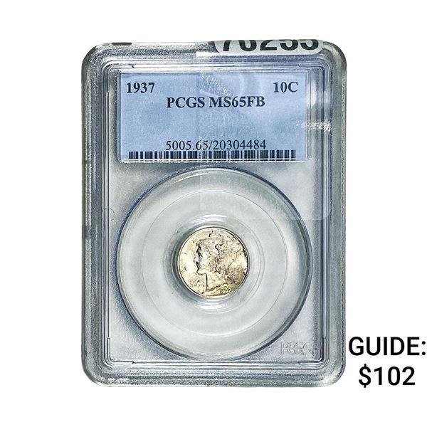 1937 Mercury Silver Dime PCGS MS65 FB