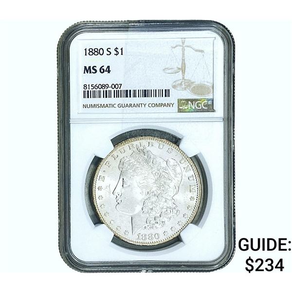 1880-S Morgan Silver Dollar NGC MS64