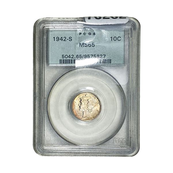 1942-S Mercury Silver Dime PCGS MS65