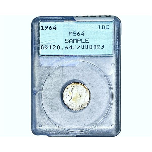 1964 Roosevelt Dime PCGS MS64 Sample