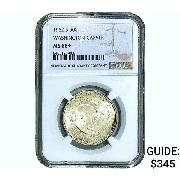 1952-S Washington Carver Half Dollar NGC MS66+