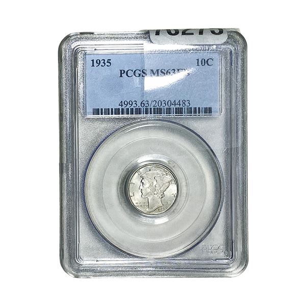 1935 Mercury Silver Dime PCGS MS63 FB