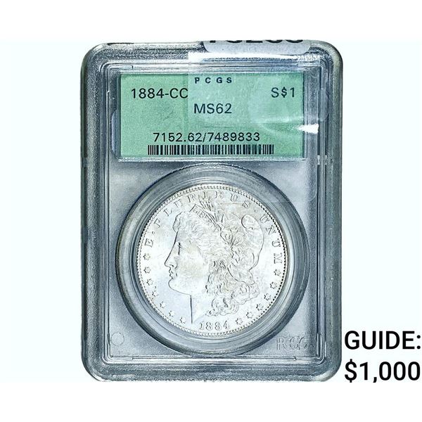1884-CC Morgan Silver Dollar PCGS MS62