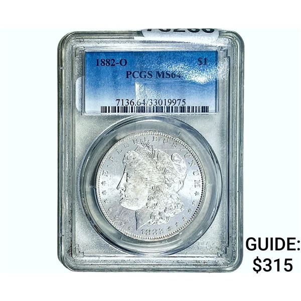 1882-O Morgan Silver Dollar PCGS MS64