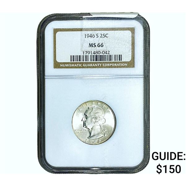 1946-S Washington Silver Quarter NGC MS66