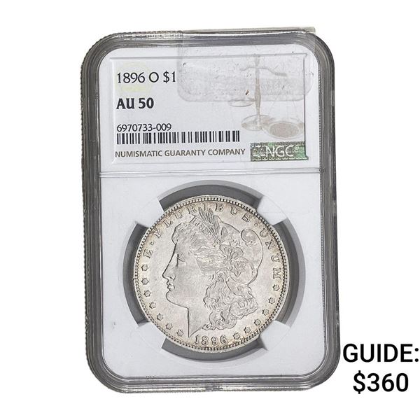 1896-O Morgan Silver Dollar NGC AU50