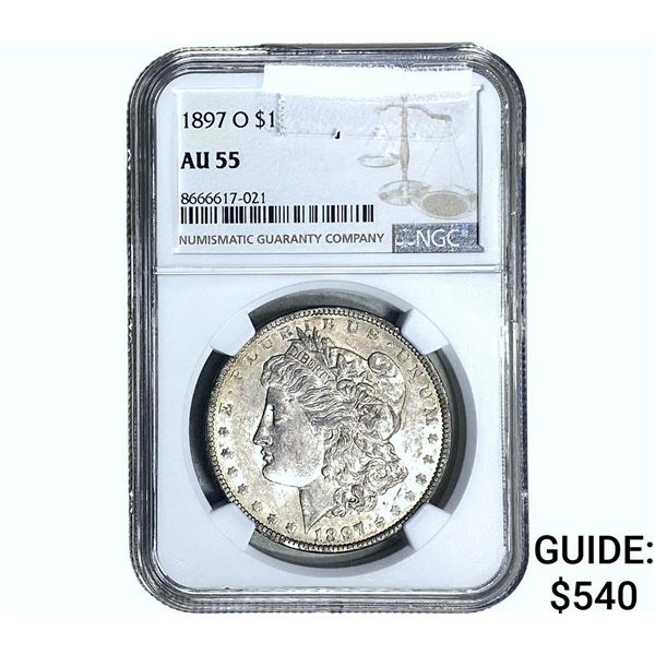 1897-O Morgan Silver Dollar NGC AU55