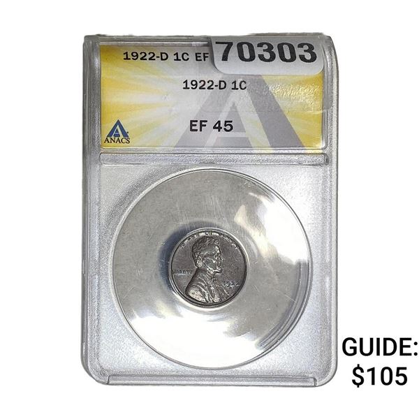 1922-D Wheat Cent ANACS EF45