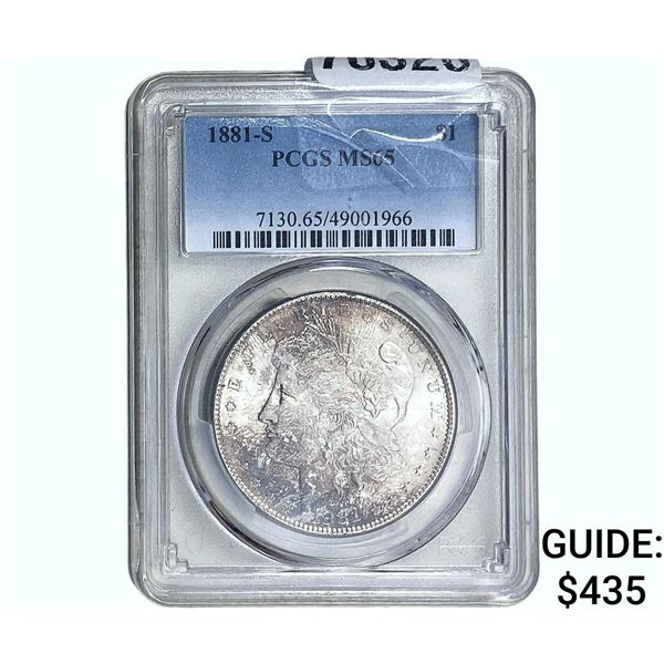 1881-S Morgan Silver Dollar PCGS MS65