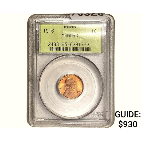 1916 Wheat Cent PCGS MS65 RD
