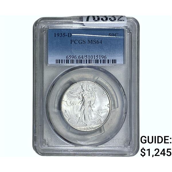 1935-D Franklin Half Dollar PCGS MS64