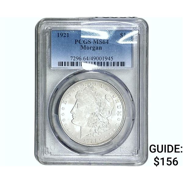 1921 Morgan Silver Dollar PCGS MS64