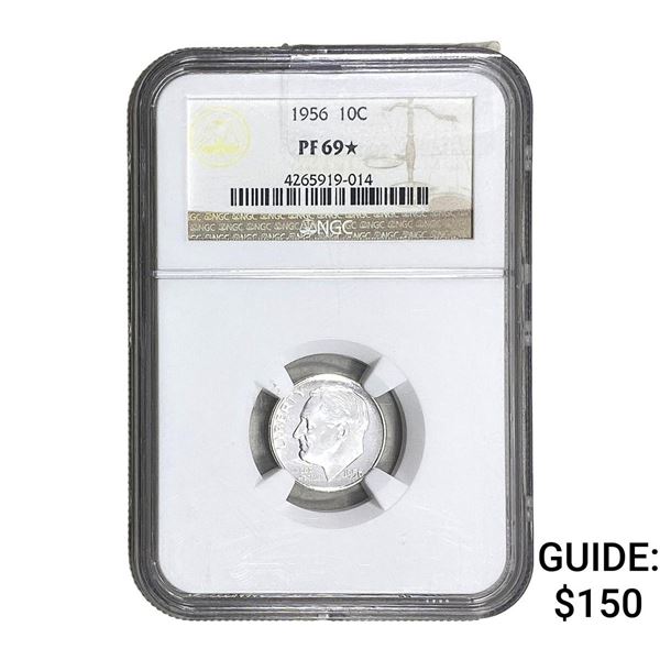 1956 Roosevelt Dime NGC PF69*