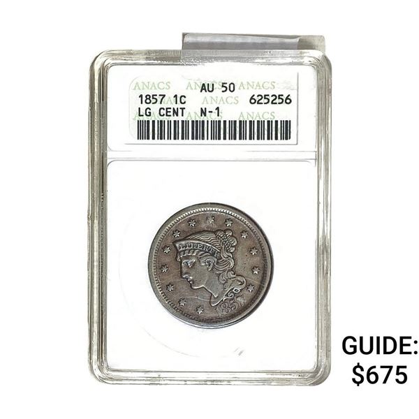 1857 Flying Eagle Cent ANACS AU50 N-1
