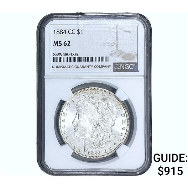 1884-CC Morgan Silver Dollar NGC MS62