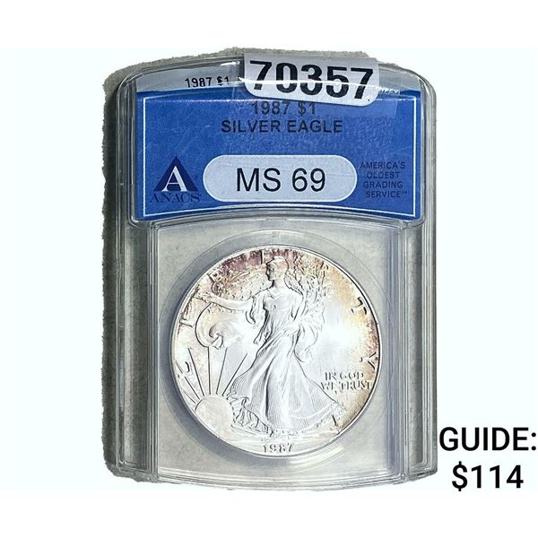 1987 Silver Eagle ANACS MS69