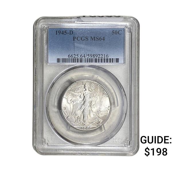 1945-D Walking Liberty Half Dollar PCGS MS64