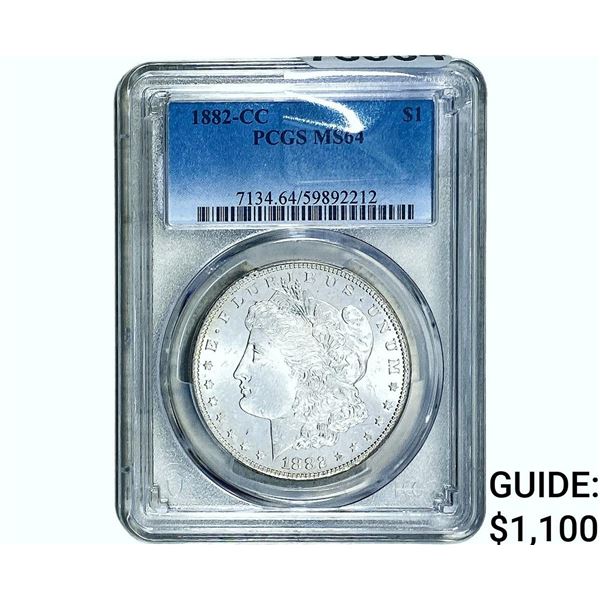 1882-CC Morgan Silver Dollar PCGS MS64