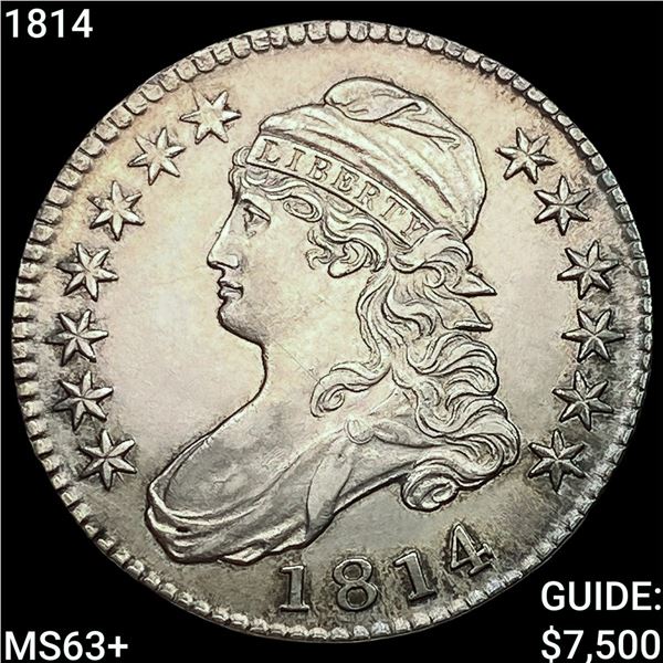 1814 Capped Bust Half Dollar CHOICE BU+