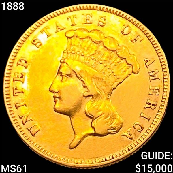 1888 $3 Gold Piece UNCIRCULATED
