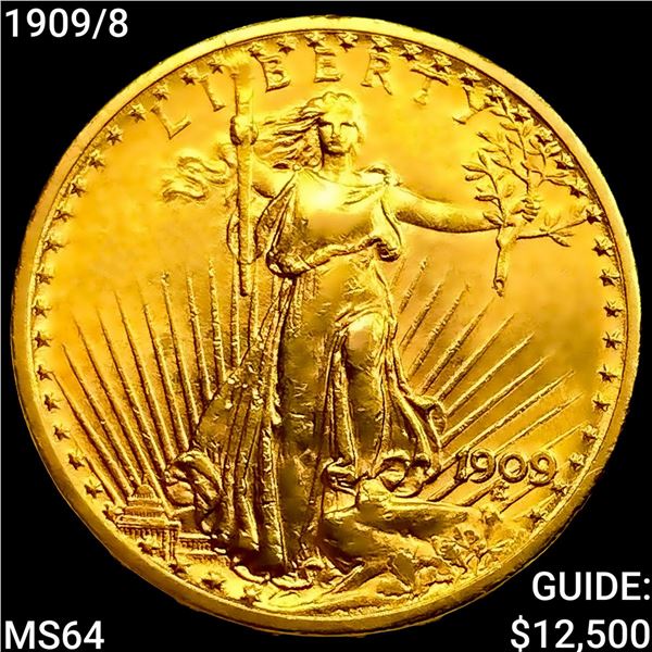 1909/8 $20 Gold Double Eagle CHOICE BU