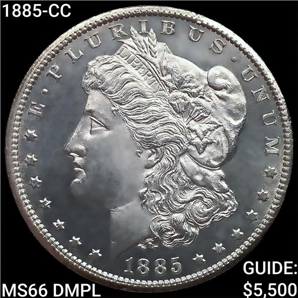 1885-CC Morgan Silver Dollar GEM BU DMPL