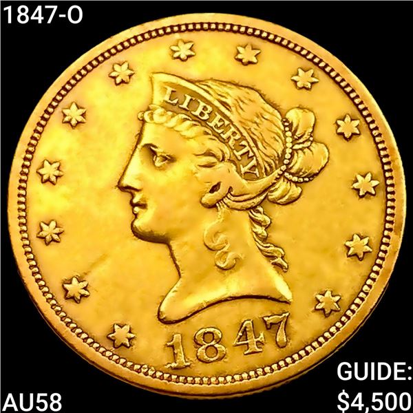 1847-O $10 Gold Eagle CHOICE AU